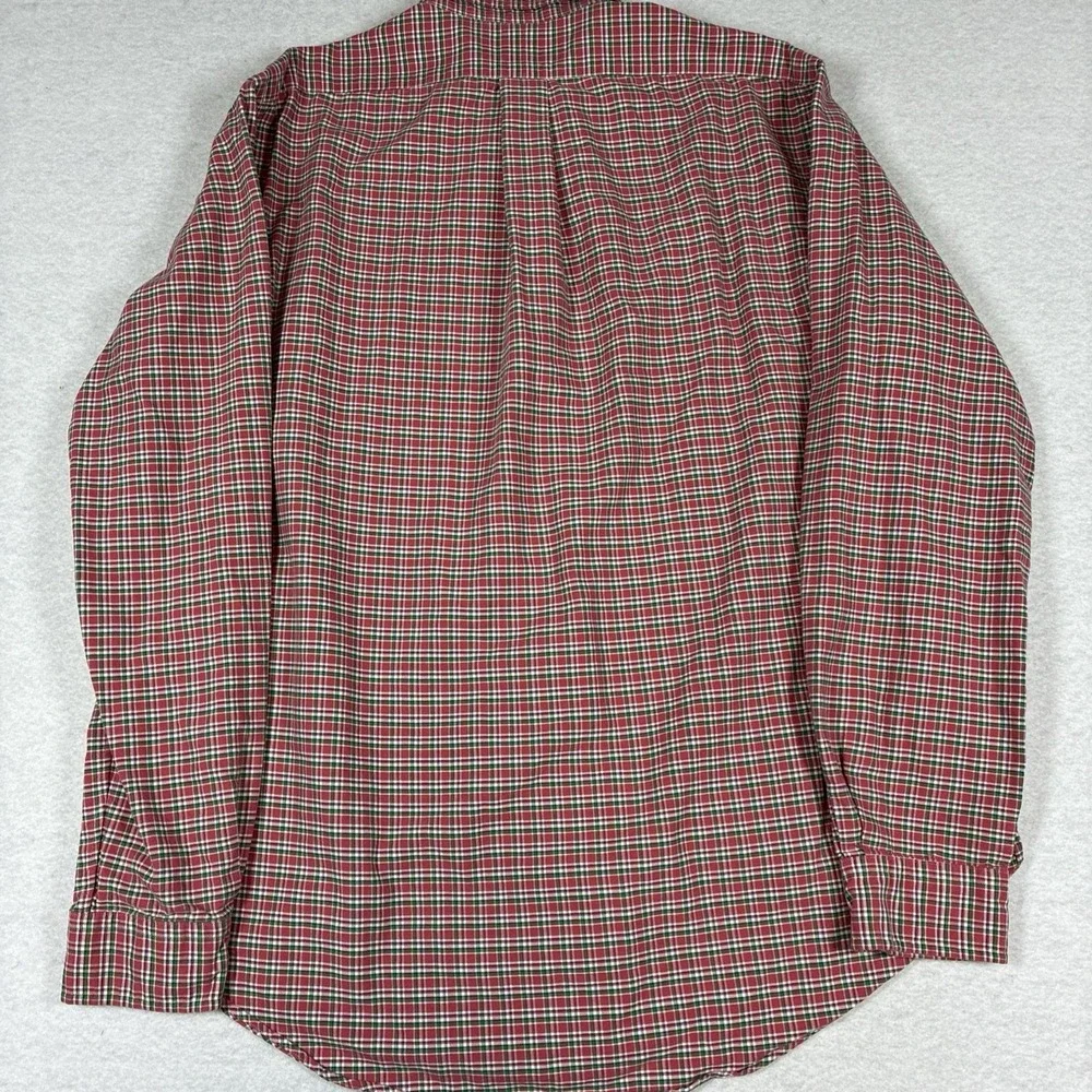 Polo Ralph Lauren Classic Fit Mens Large Green Red Plaid Button Down Long Sleeve